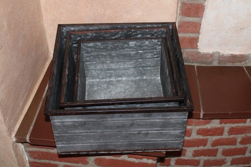 Zinkwanne quadratisch mit - zinkwanne, quadratisch,